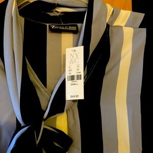 Striped blouse w/ tie